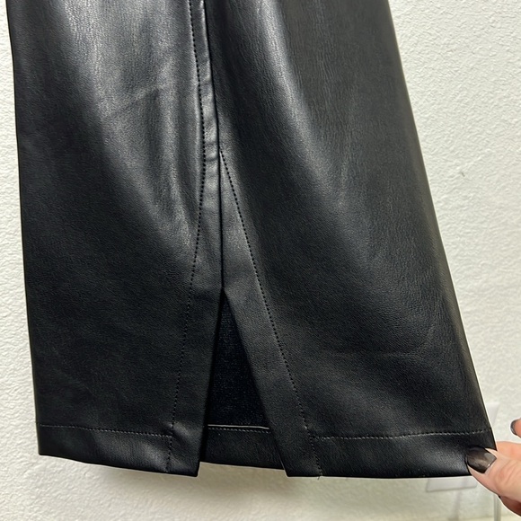 Free People | We The Free NWOT Faux Leather High Rise Split Flare Hem Pants 31 - Picture 5 of 11